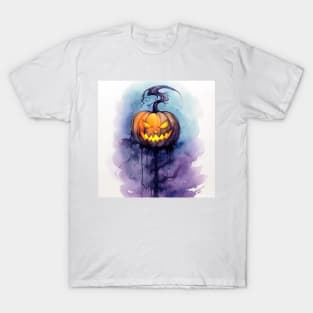 angry pumpkin during halloween T-Shirt